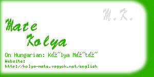 mate kolya business card