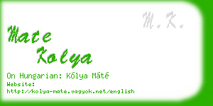 mate kolya business card
